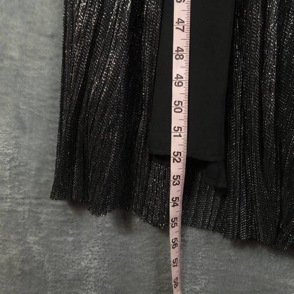 Love Stitch Womens Dress Black Metallic‎ Maxi Empire Waist V Neck Strap S New - Picture 4 of 7